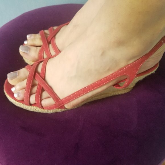2for30! Coral Wedge Espadrilles - Picture 2 of 7